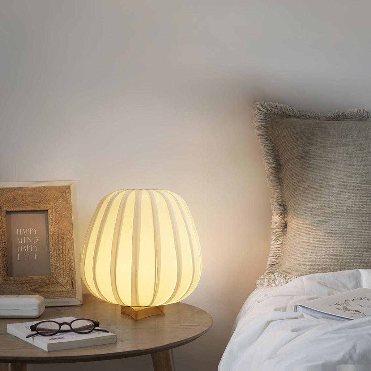 Quiet Loom Wood Fabric LED Table Lamp