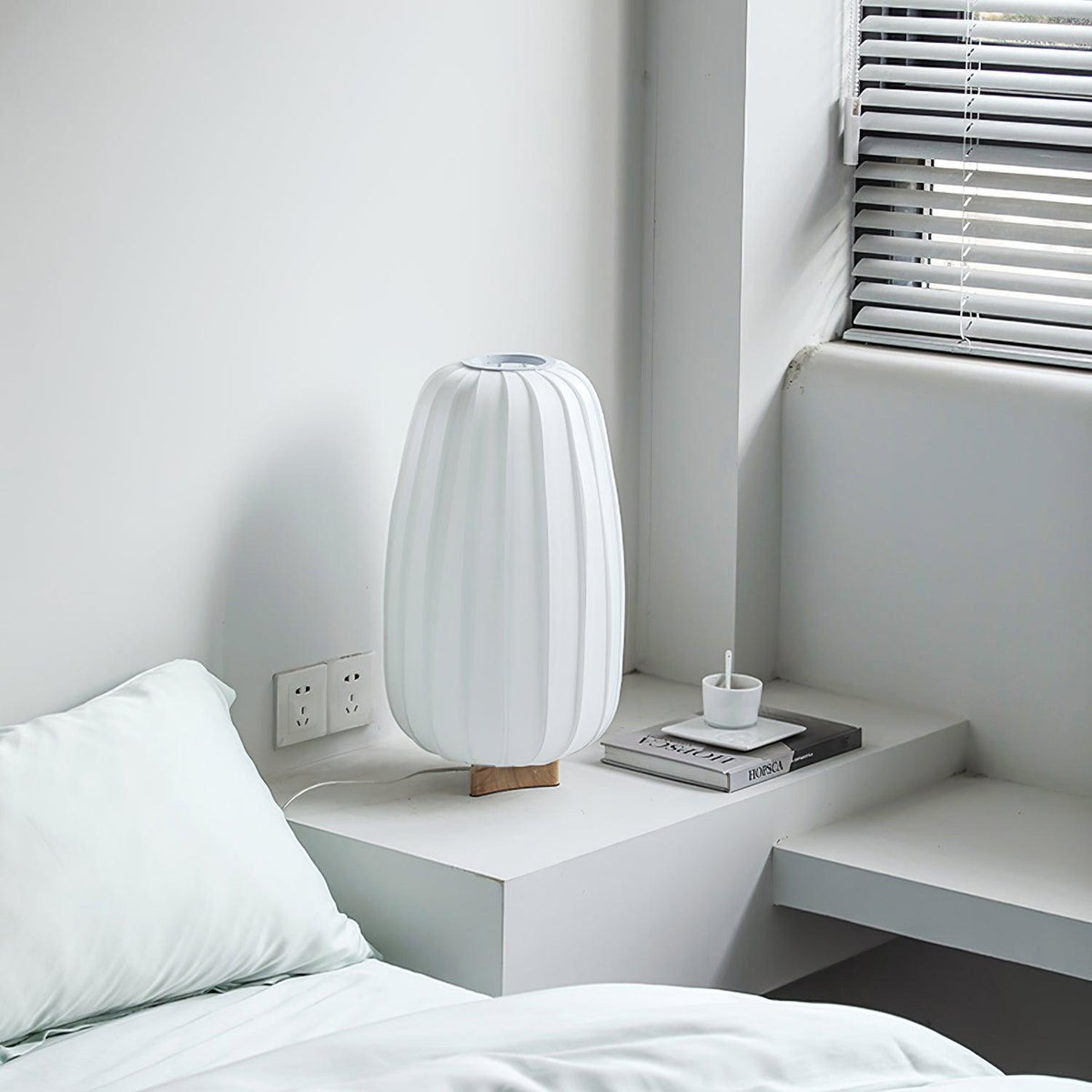 Quiet Loom Wood Fabric LED Table Lamp