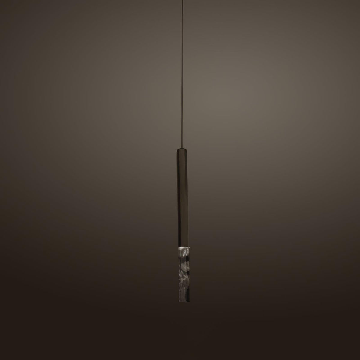 Quill Column Gold Black Multi-Light Suspension