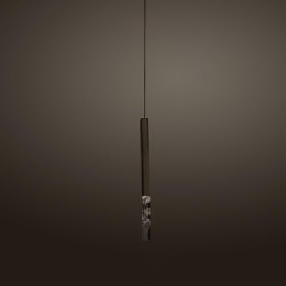 Quill Column Gold Black Multi-Light Suspension