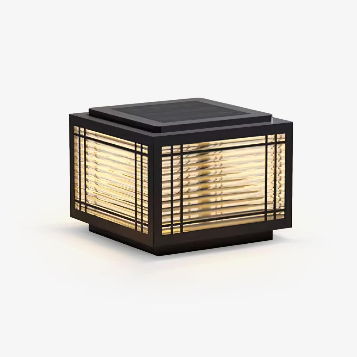 Quoin Black Clear Solar Outdoor Post Light