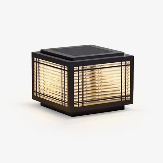 Quoin Black Clear Solar Outdoor Post Light