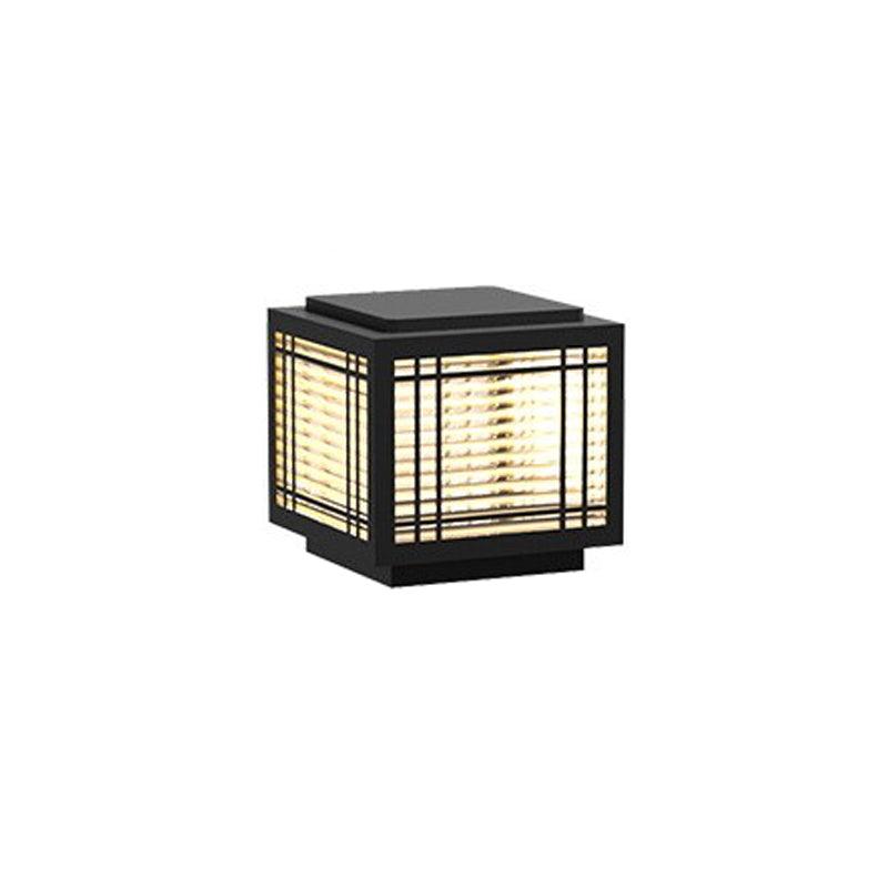 Quoin Black Clear Solar Outdoor Post Light
