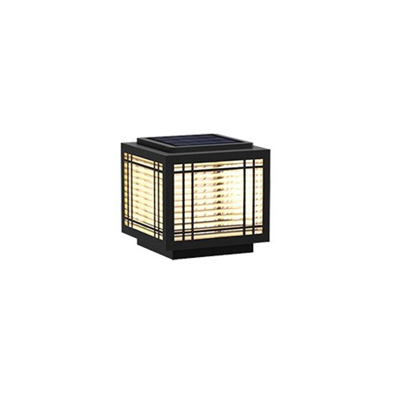 Quoin Black Clear Solar Outdoor Post Light