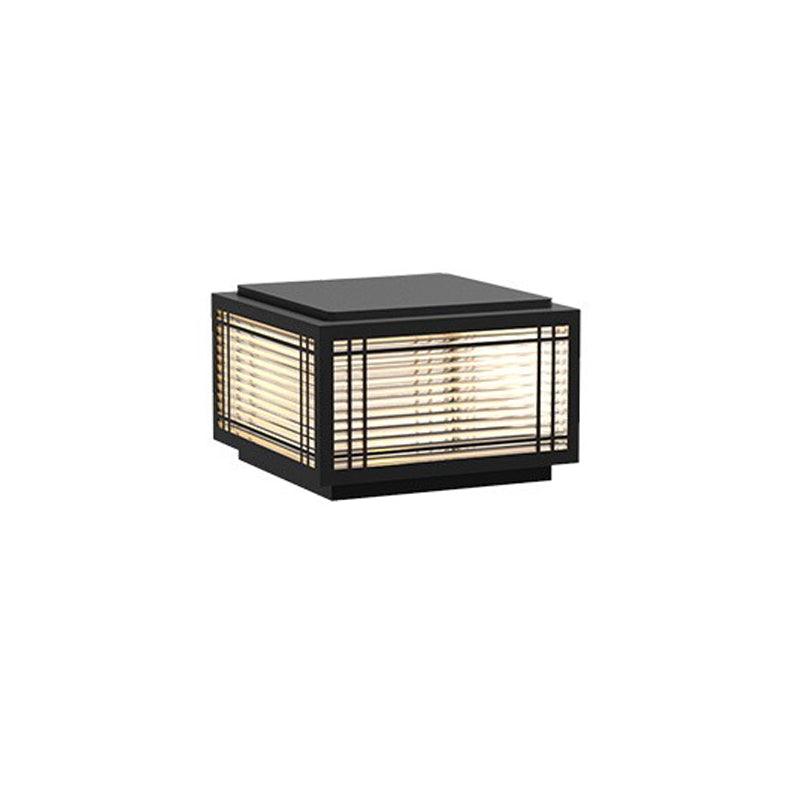 Quoin Black Clear Solar Outdoor Post Light
