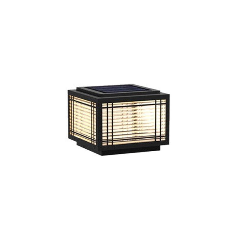 Quoin Black Clear Solar Outdoor Post Light