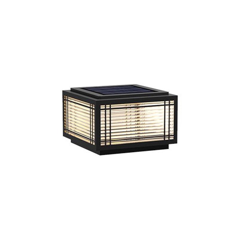 Quoin Black Clear Solar Outdoor Post Light