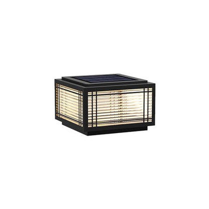 Quoin Black Clear Solar Outdoor Post Light