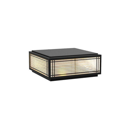 Quoin Black Clear Solar Outdoor Post Light