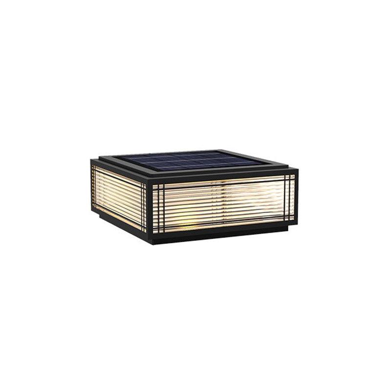 Quoin Black Clear Solar Outdoor Post Light