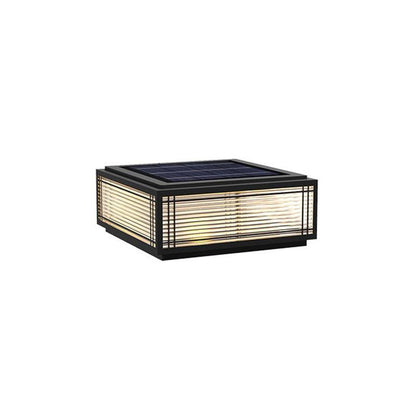 Quoin Black Clear Solar Outdoor Post Light