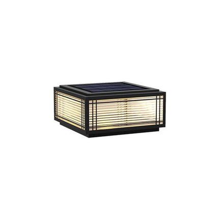 Quoin Black Clear Solar Outdoor Post Light