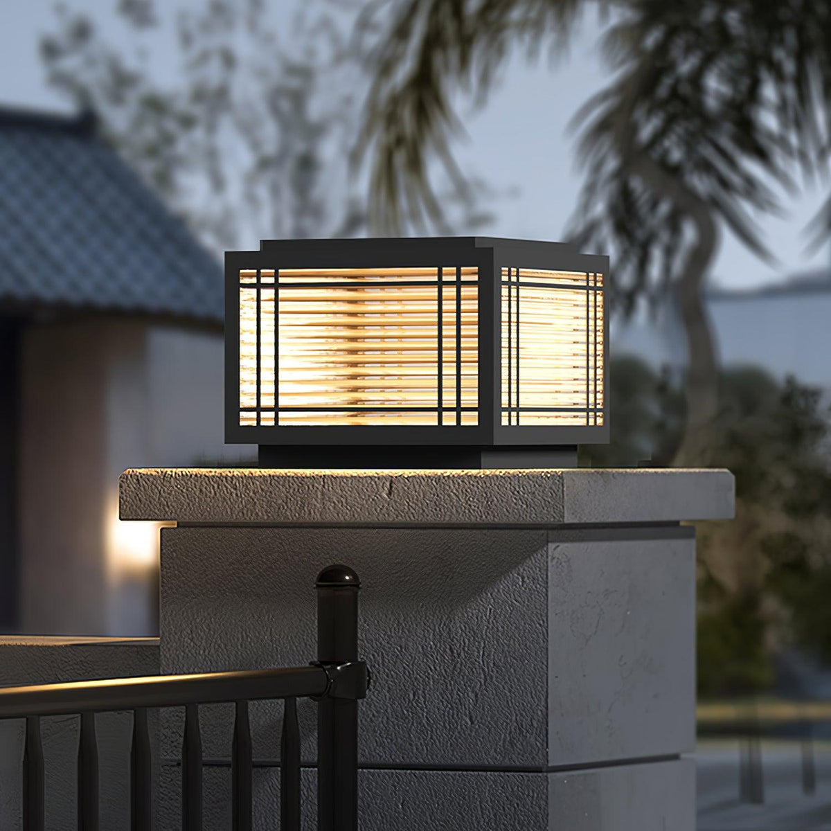 Quoin Black Clear Solar Outdoor Post Light