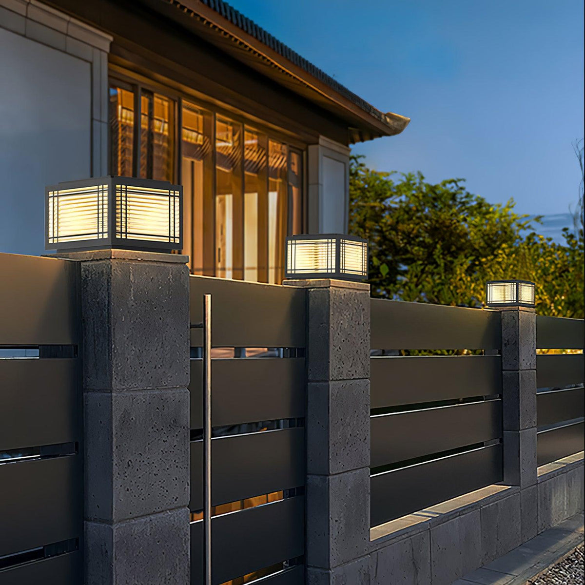 Quoin Black Clear Solar Outdoor Post Light
