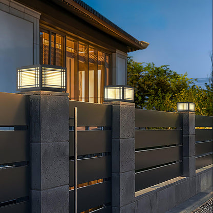 Quoin Black Clear Solar Outdoor Post Light