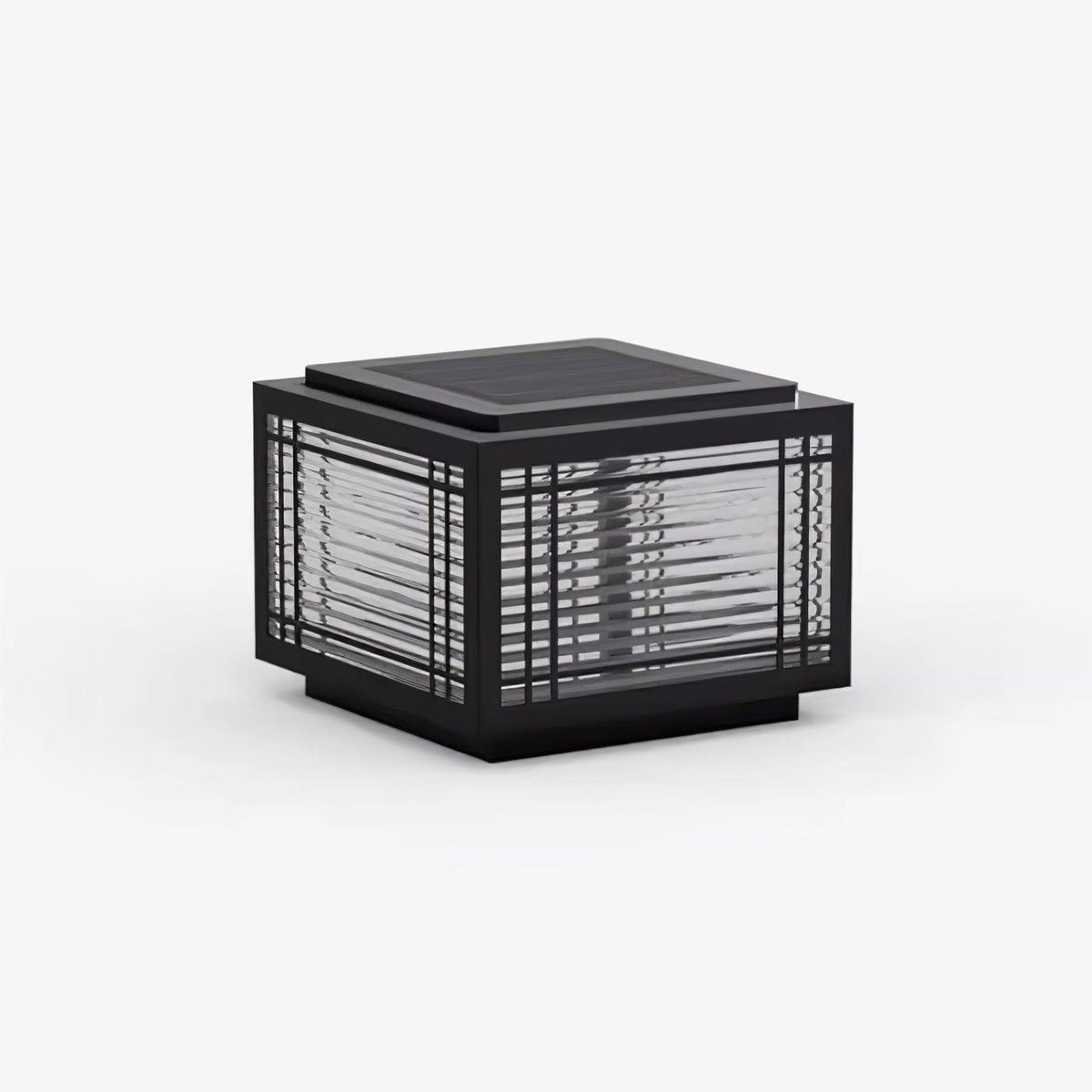 Quoin Black Clear Solar Outdoor Post Light