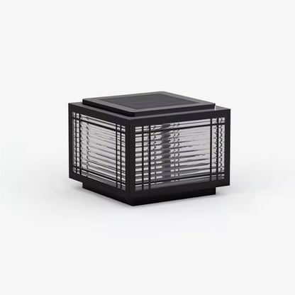 Quoin Black Clear Solar Outdoor Post Light