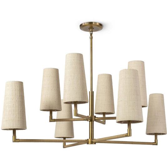 Raffia Crest Brass Chandelier