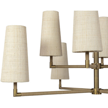 Raffia Crest Brass Chandelier