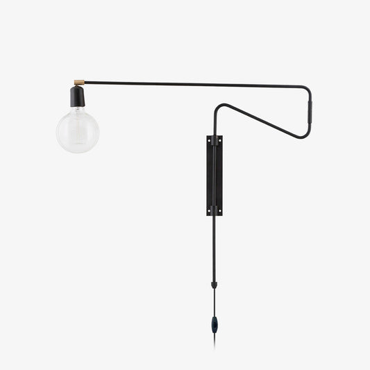 Reachline Brass Swing Arm Wall Lamp