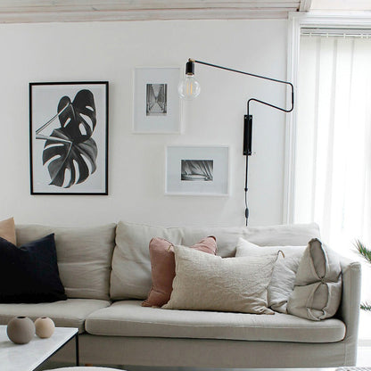 Reachline Brass Swing Arm Wall Lamp