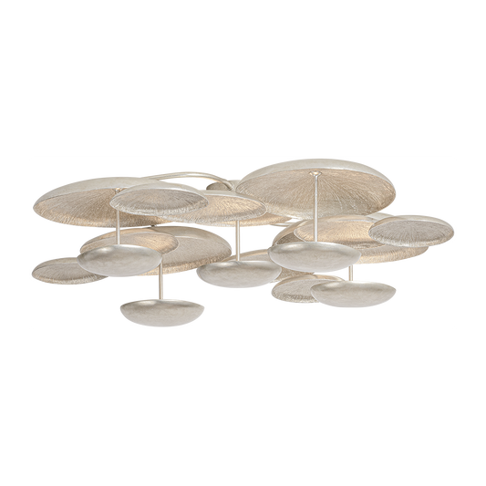 Reflective Disc Warm Silver LED Semi-Flush Light