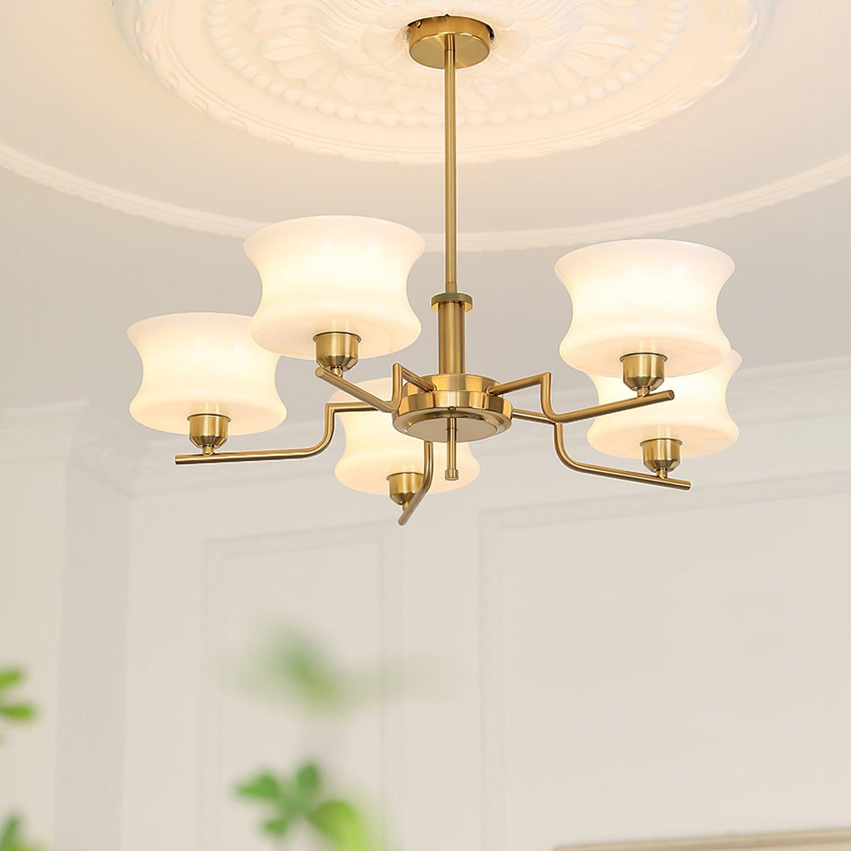 Relic Arc Gold Chrome Multi-Light Chandelier