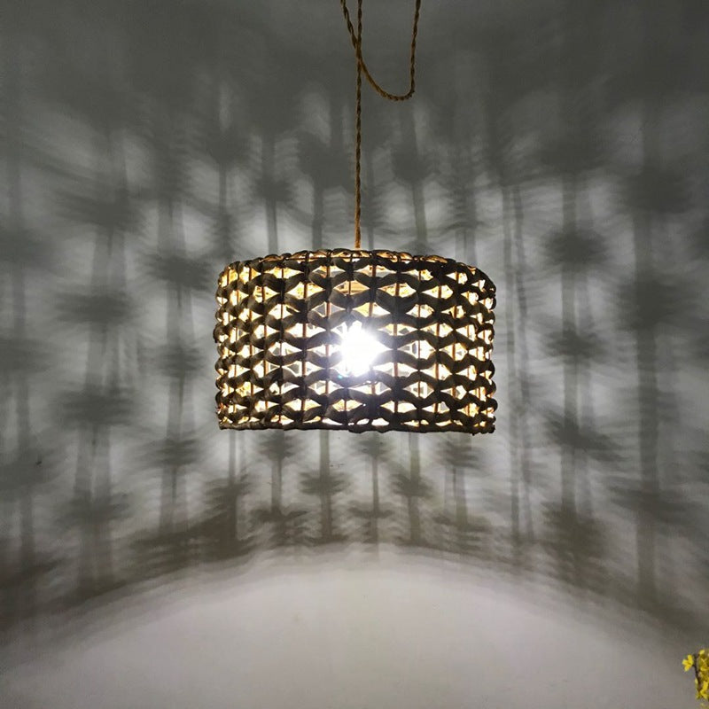Retro Bamboo Rattan Dining Pendant Light