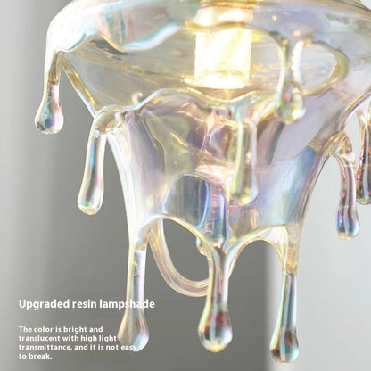 Retro Melting Candle Water Drop Glass Chandelier