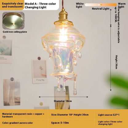 Retro Melting Candle Water Drop Glass Chandelier