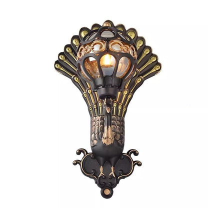 Retro Peacock Outdoor Wall Lamp