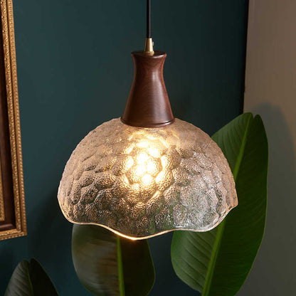 Retro Wood and Glass Dining Chandelier / Size 27*25cm / Tri colored light