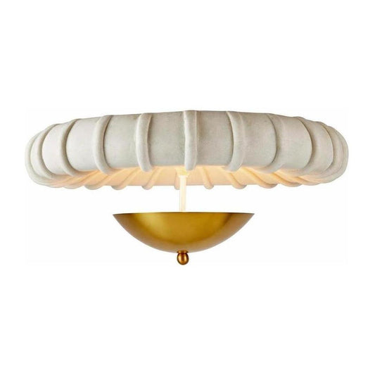 Ricestone Sunburst English Bronze Flush Mount