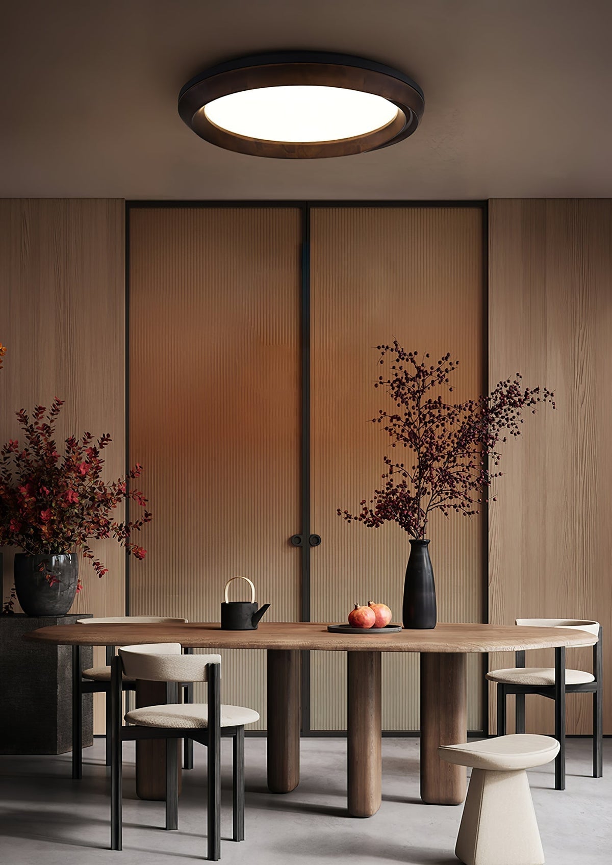Rillara Wood Acrylic LED Ceiling Light