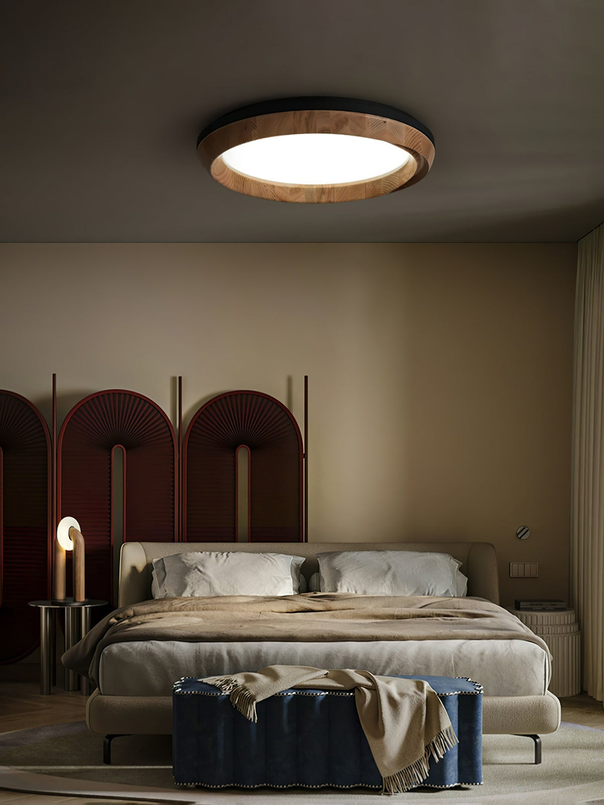 Rillara Wood Acrylic LED Ceiling Light