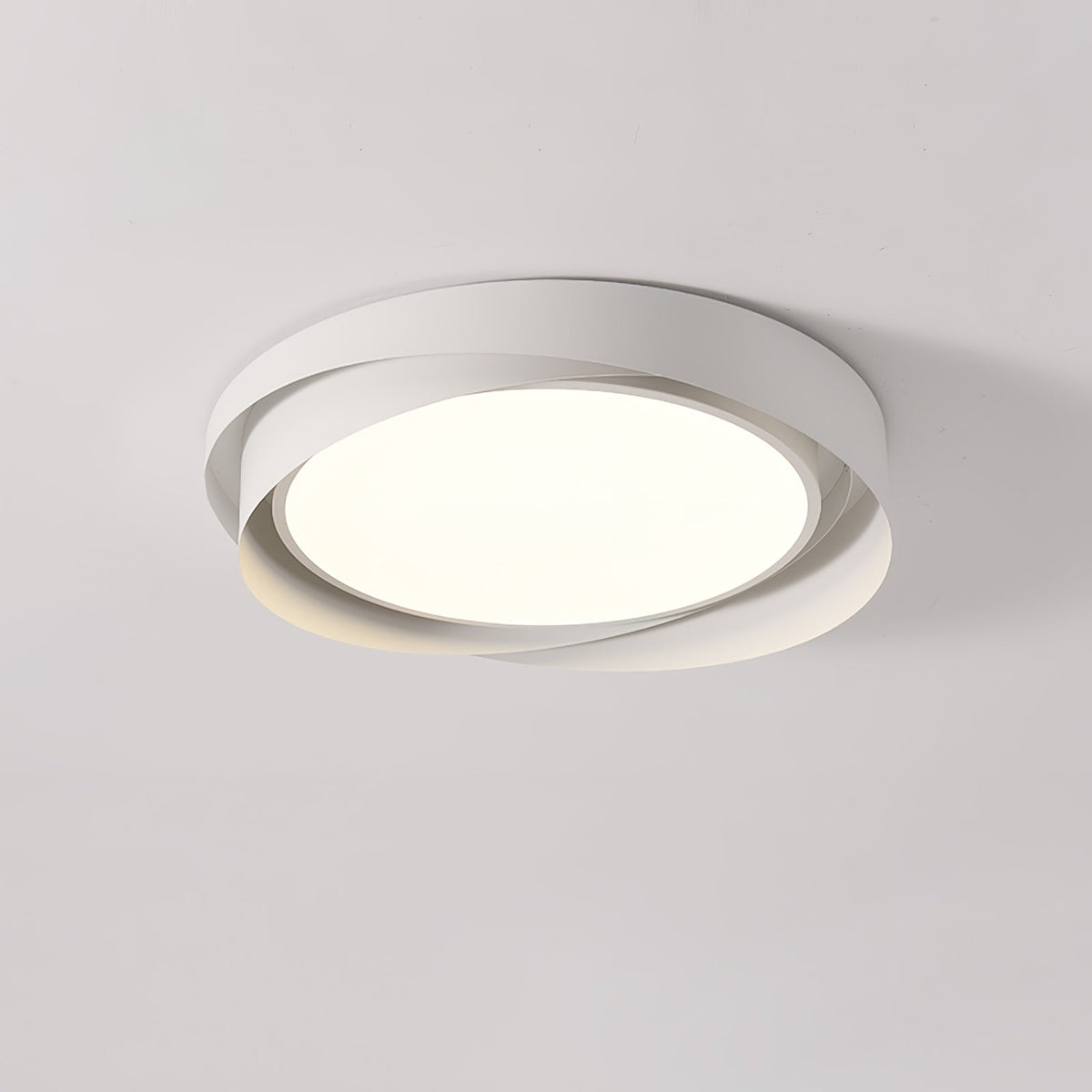 Quinn Ceiling Light ∅ 15.7″ x H 3.5″ / Dia 40cm x H 9cm (Power: ~24W) / White & White / Warm Light Ceiling lamp