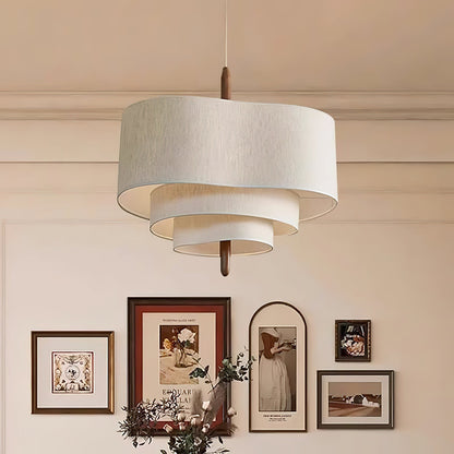 Rippleframe Walnut Linen Pendant