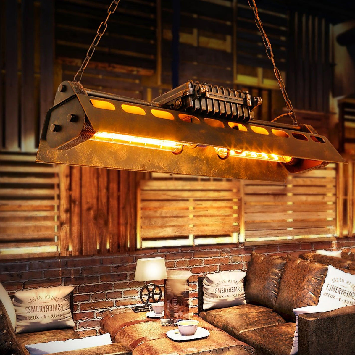 Rivetbox Rust Linear Chandelier