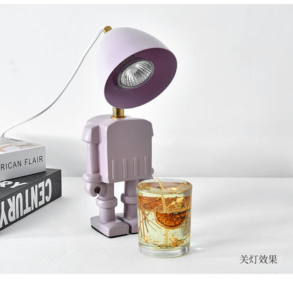 Robot Aromatherapy Wax Warmer Table Lamp / US Timing Dimming / White