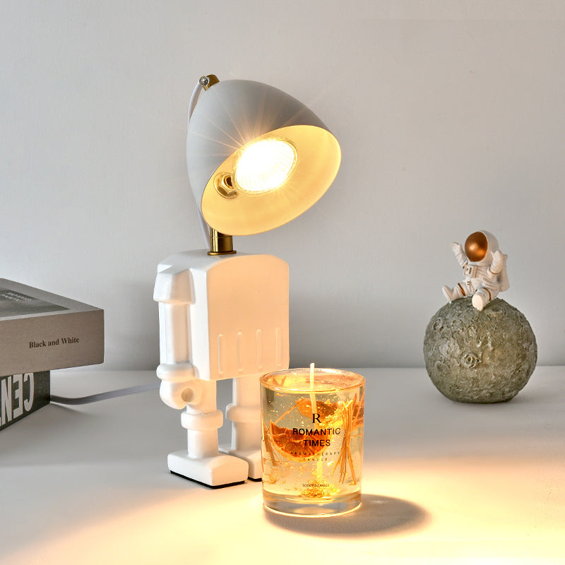 Robot Aromatherapy Wax Warmer Table Lamp / UK Timing Dimming / White