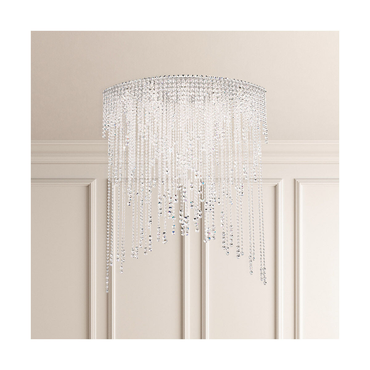 Romantic Crystal Strand Circular Flush Mount