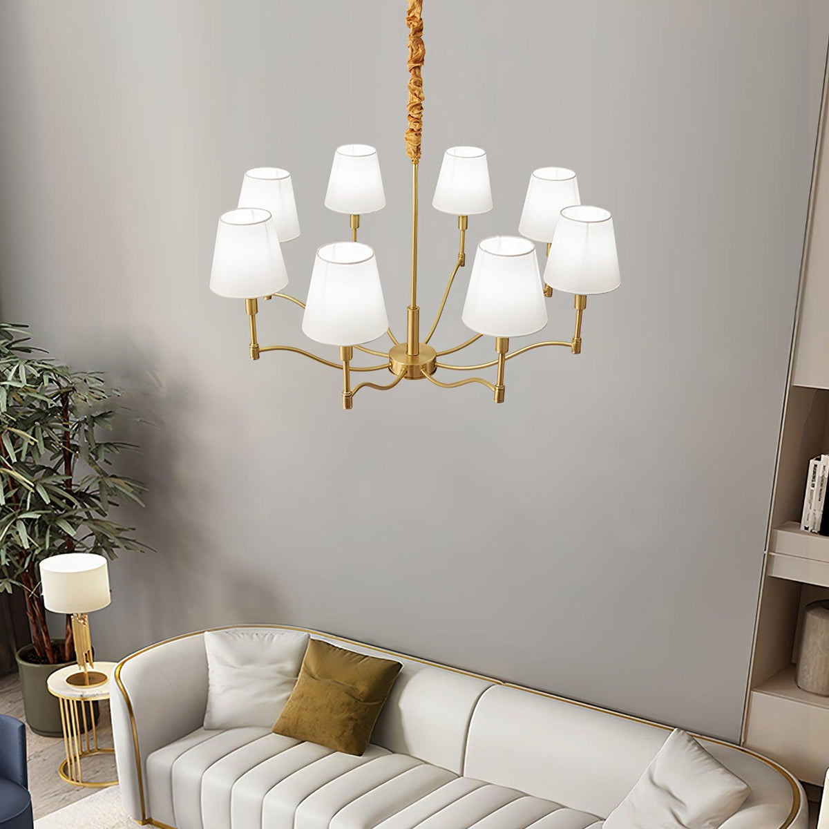Romerin Brass Fabric Chandelier