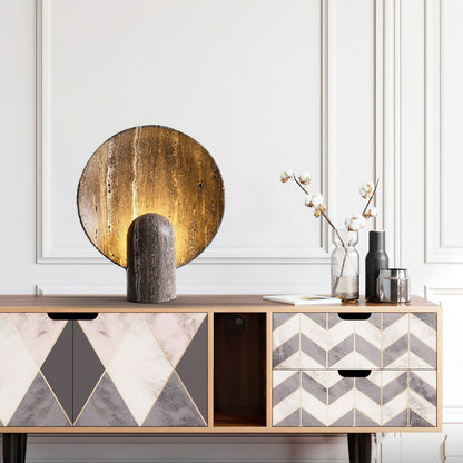 Rondure Brown Travertine Table Lamp