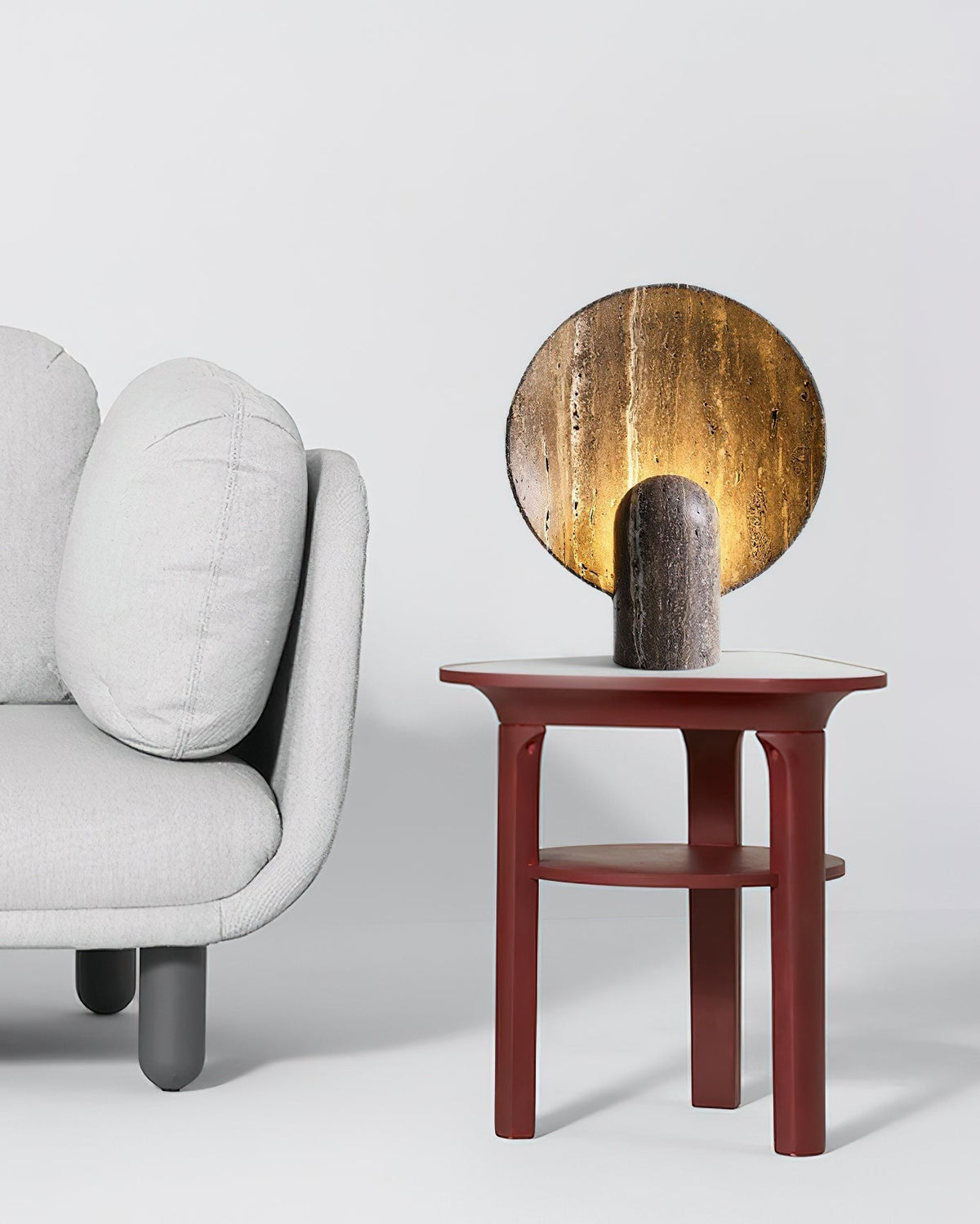 Rondure Brown Travertine Table Lamp