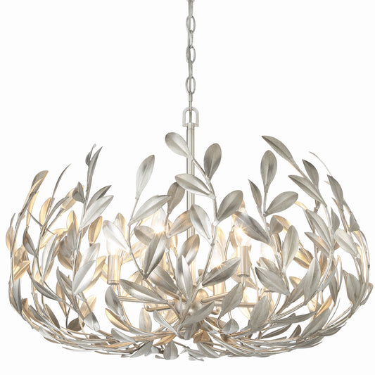 Rosette Antique Silver Chandelier