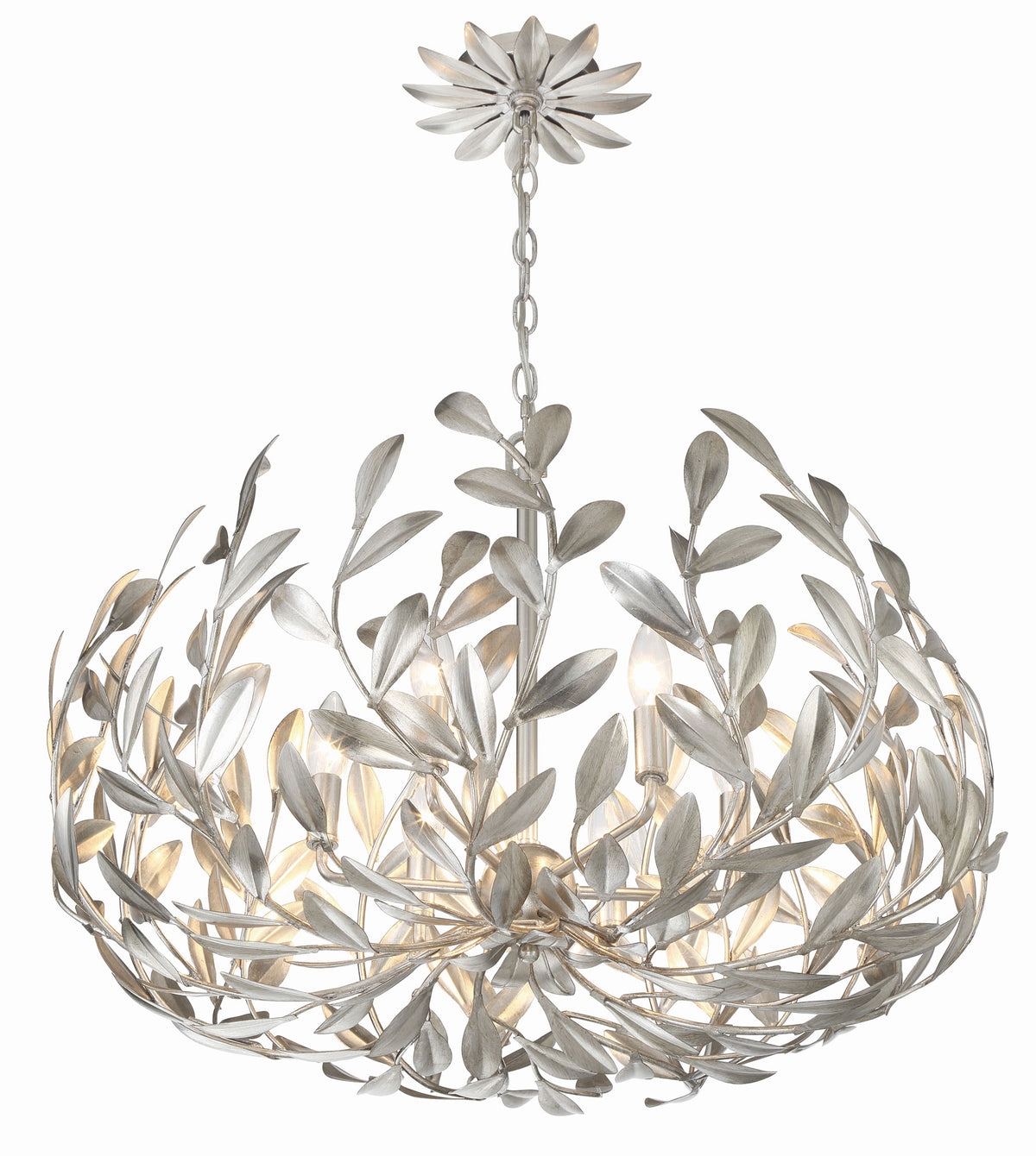 Rosette Antique Silver Chandelier