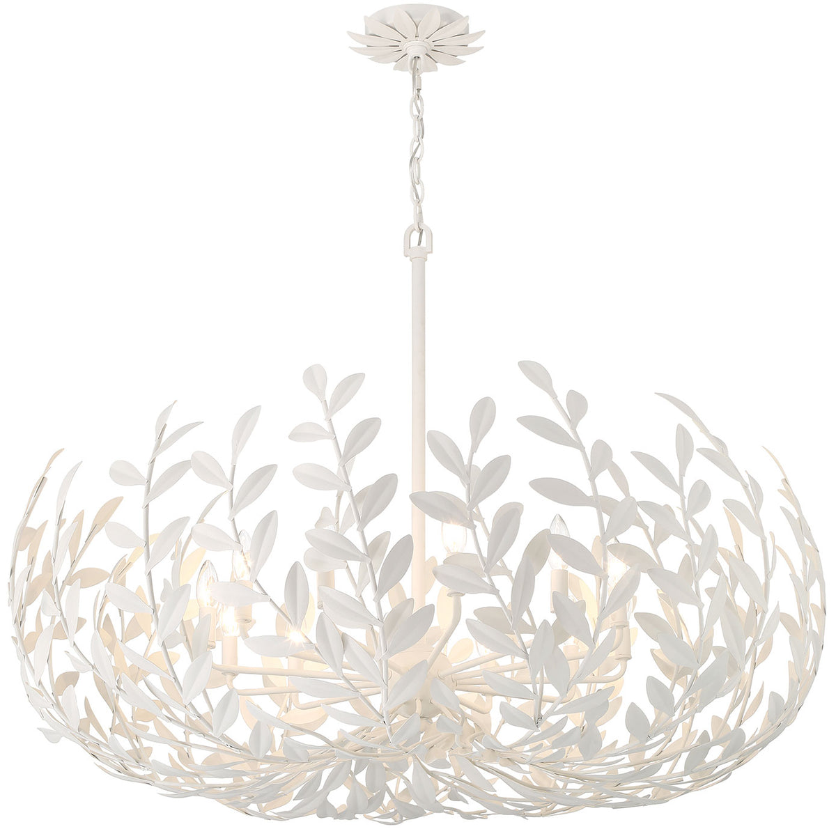 Rosette Antique Silver Chandelier