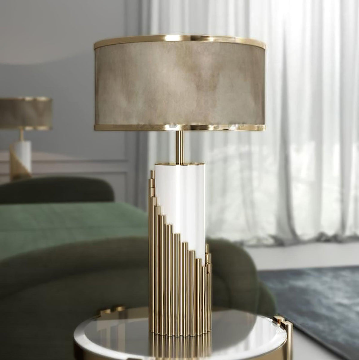 Rostra Gold Marble Champagne Table Lamp