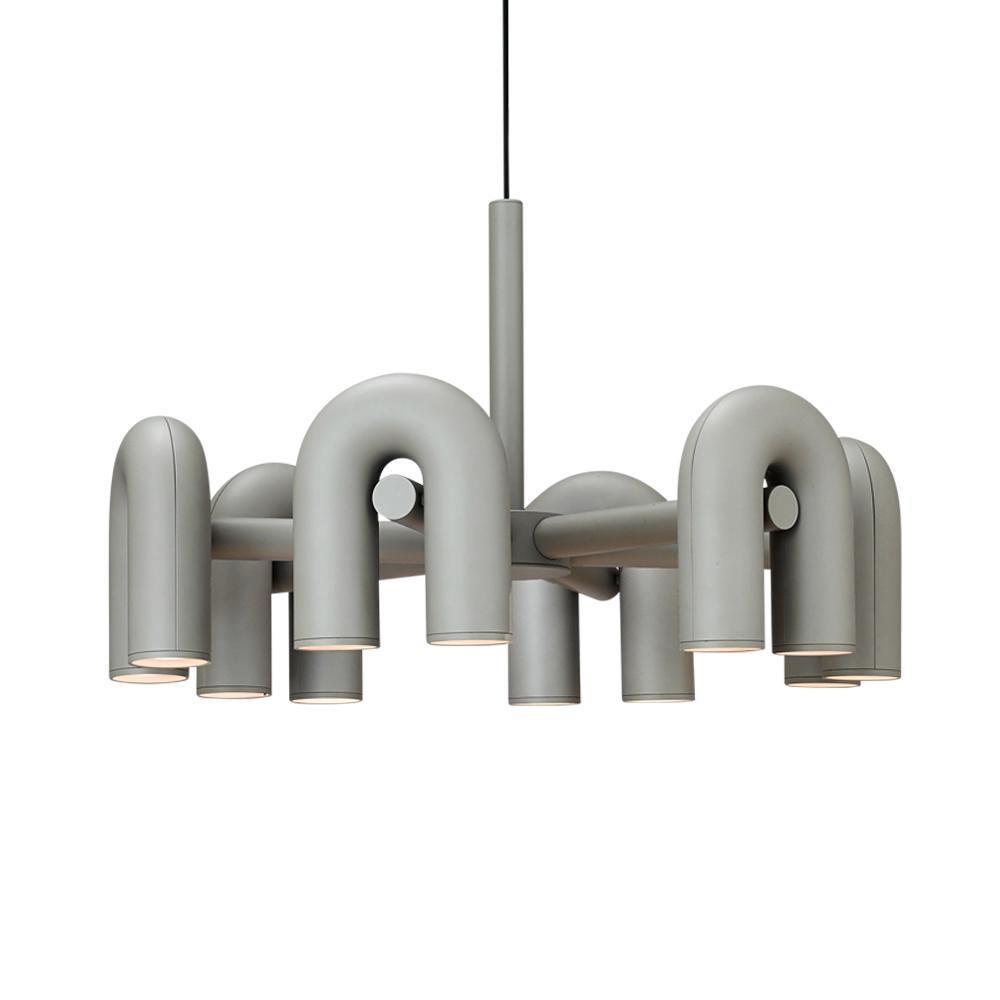Cirkus Chandelier 6 Heads ∅ 31.5″ x H 14.8″ / Dia 80cm x H 37.5cm (Power: ~84W) / Gray / Warm White Chandelier