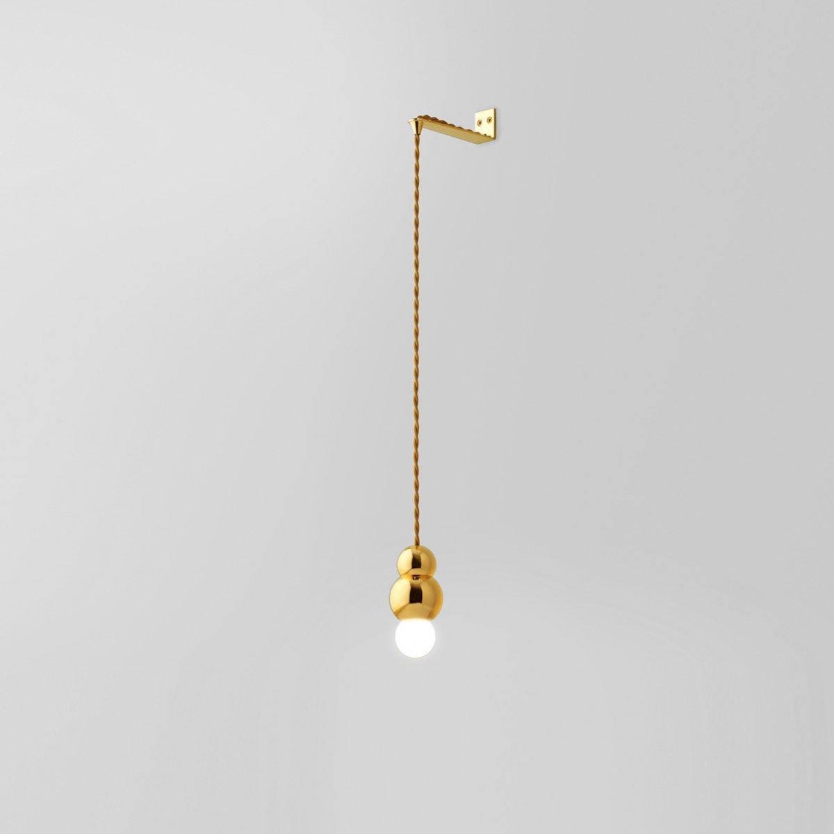 Ball Series Wall Light ∅ 3.14″ x H 5.03″ / Dia 8cm x H 12.8cm / Gold / Hanging Cable Wall lamp